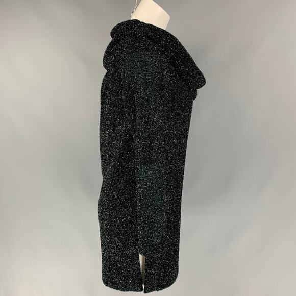 PIANOFORTE by MAX MARA Size M Black Metallic Polyamide Blend Cowl Collar Sweater - Picture 2 of 6